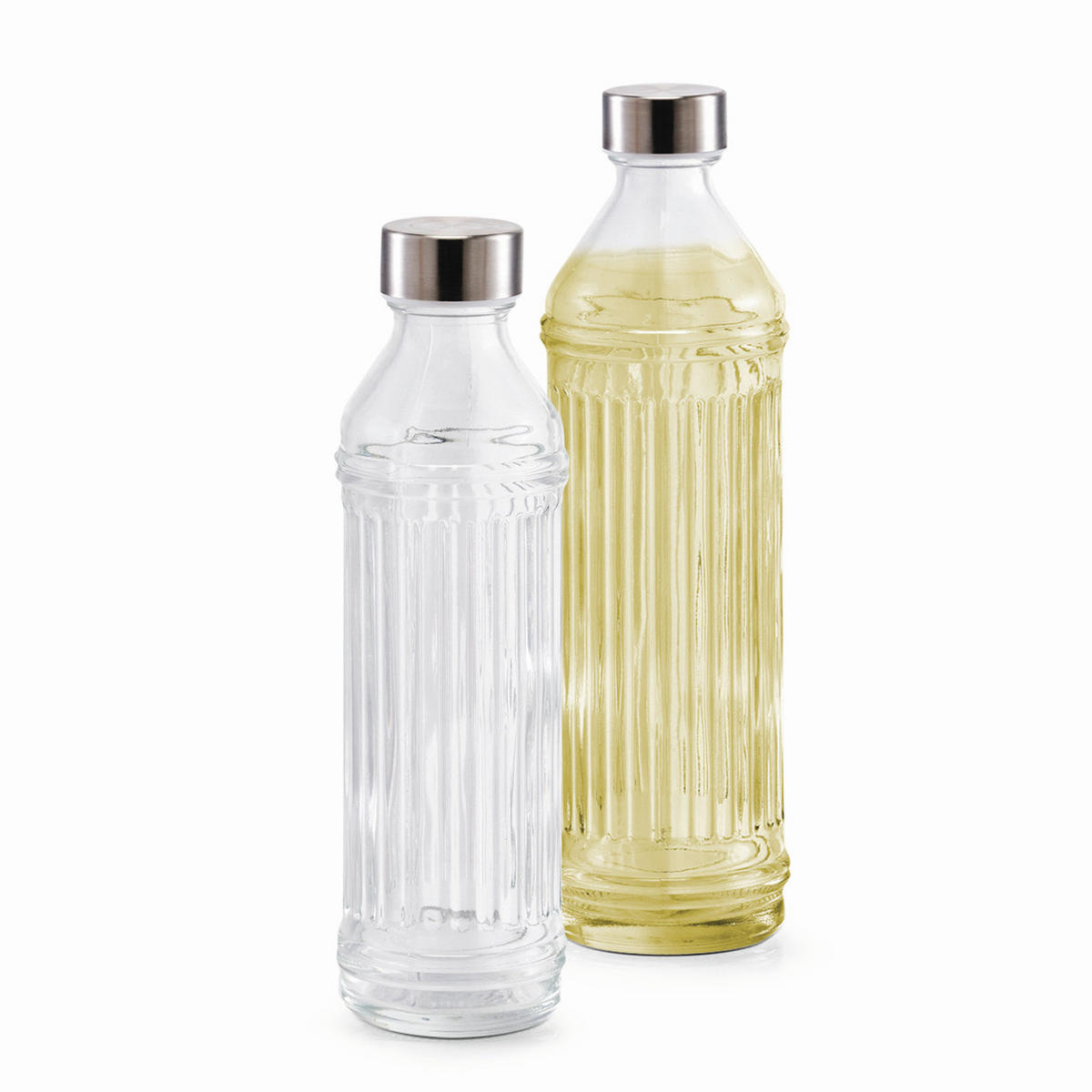 TRINKFLASCHE 0,97 l  - Transparent, Design, Glas (8,5/8,5/29,5cm)