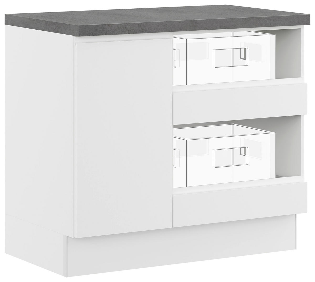 UNTERSCHRANK 100/91,8/58 cm   - Weiß, Basics, Holzwerkstoff (100/91,8/58cm) - Impuls