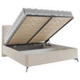 POLSTERBETT gepolstertes Kopfteil, Lattenrost Beige 160/200 cm  - Beige/Schwarz, MODERN, Holz/Textil (160/200cm) - Carryhome