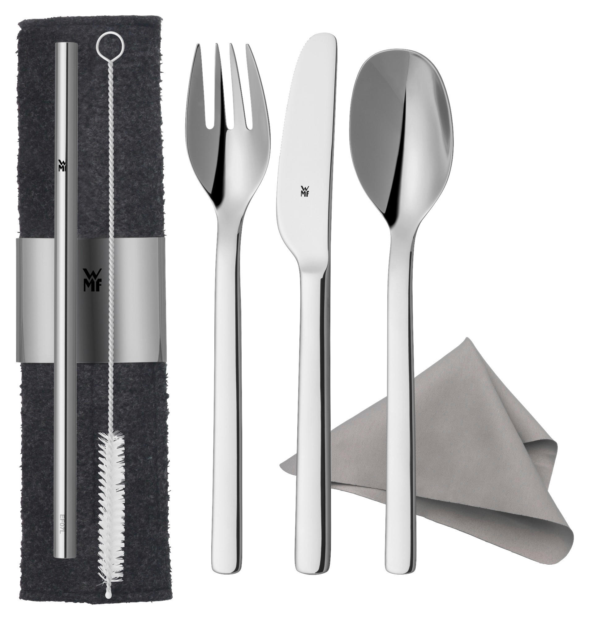 BESTECKSET My2Go  8-teilig  - Silberfarben/Grau, Design, Metall - WMF
