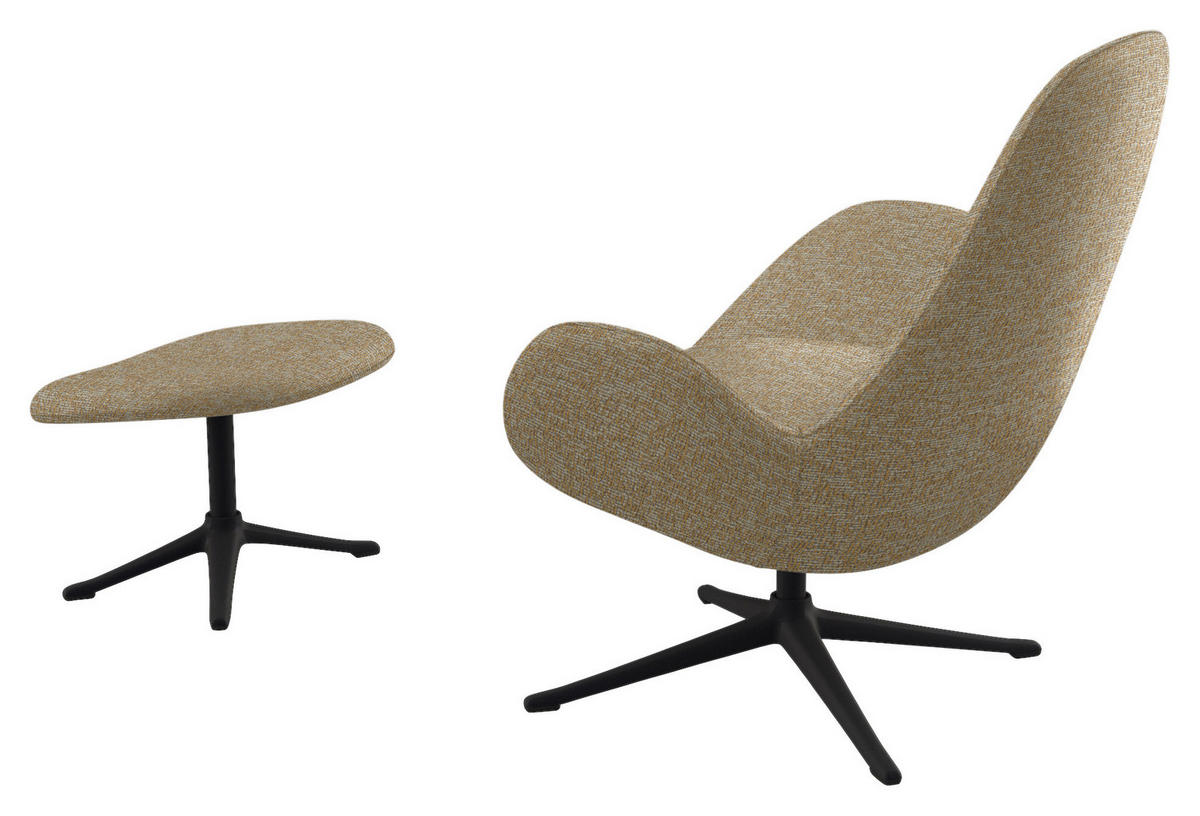 SESSEL in Chenille Honig  - Schwarz/Honig, Design, Textil/Metall (88/89/80cm) - home24
