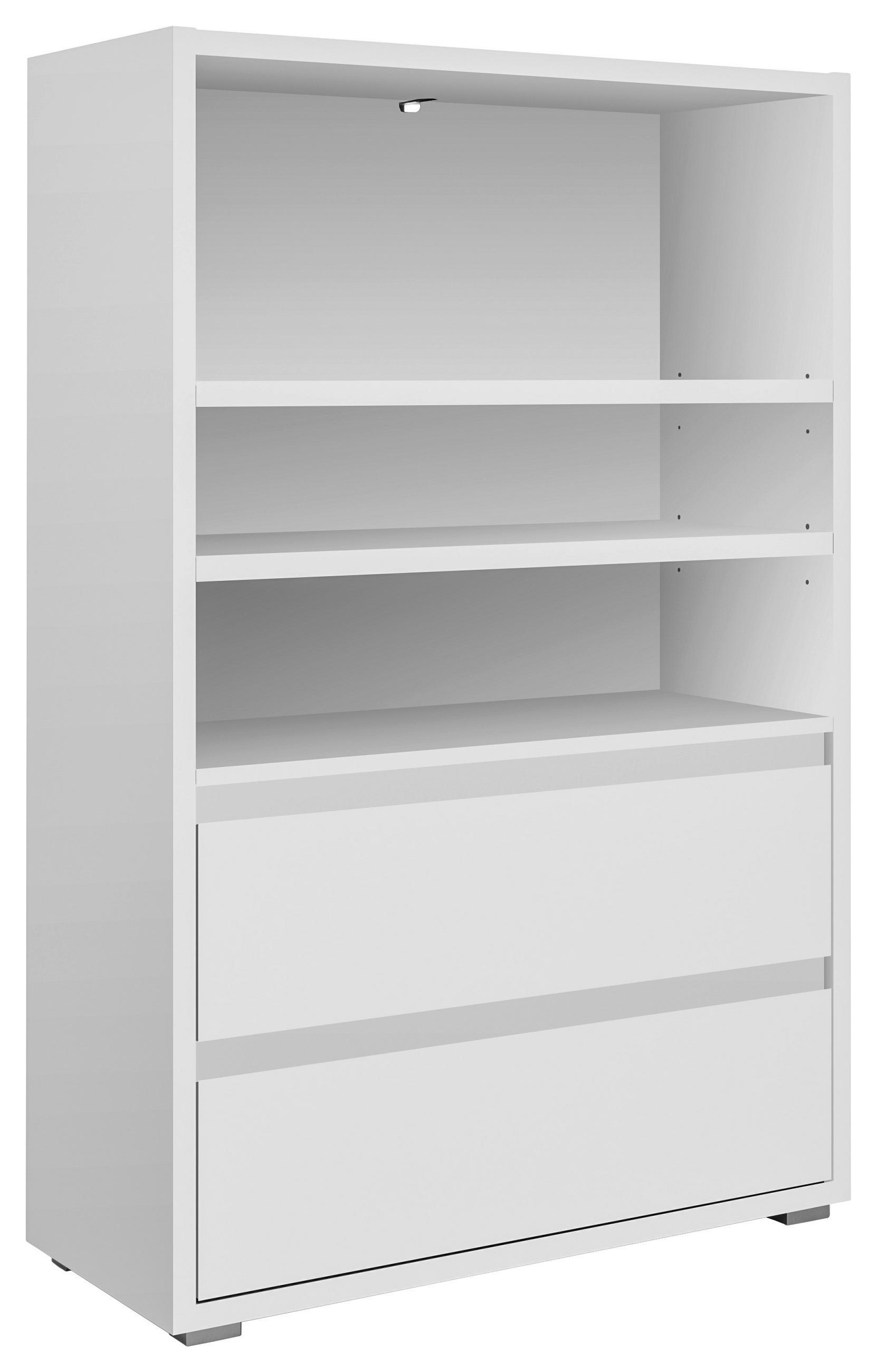 REGALELEMENT Weiß  - Silberfarben/Weiß, KONVENTIONELL, Holzwerkstoff (85/131/37cm) - MID.YOU