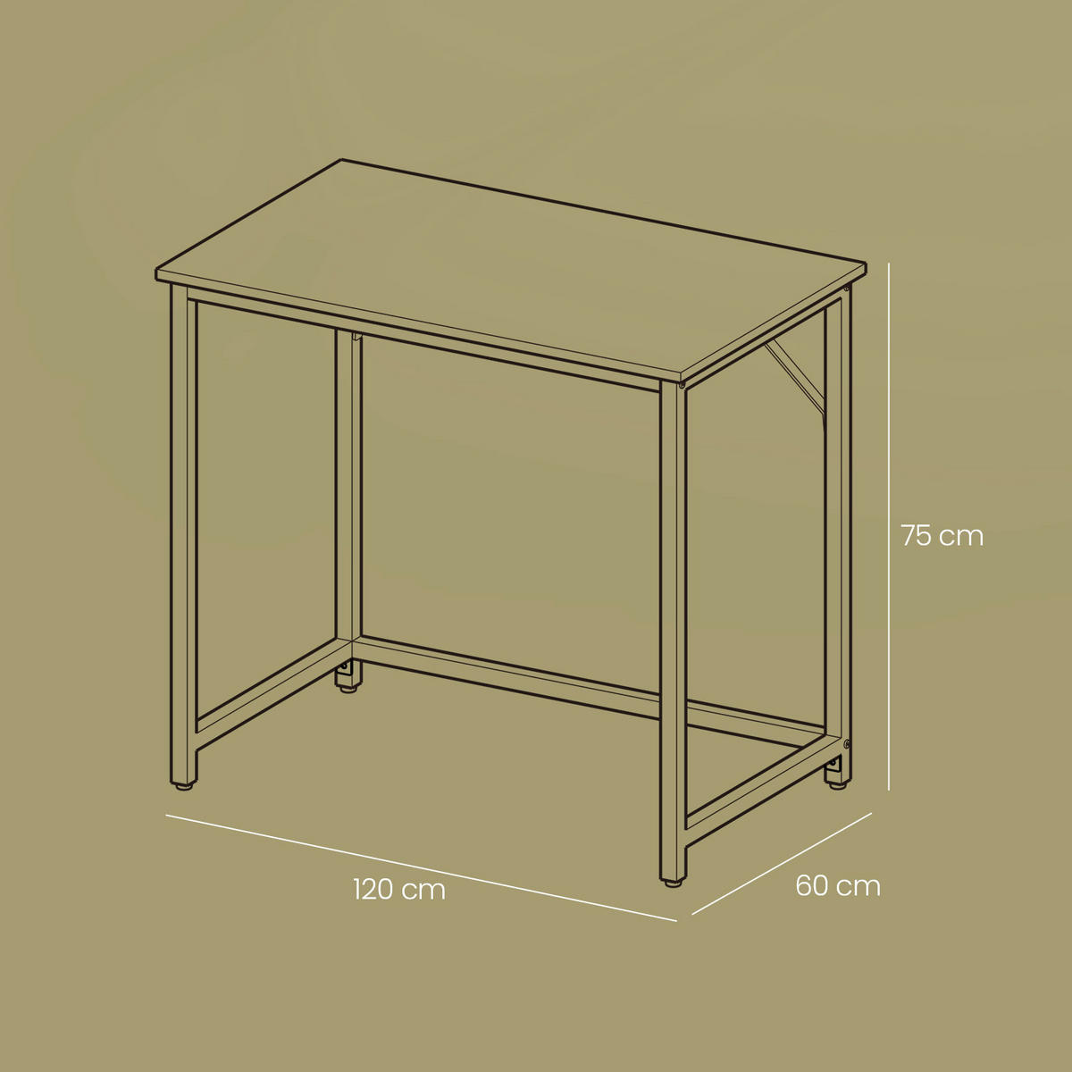 PC STÔL, čierna, 120/75/60 cm - čierna, Trend, kompozitné drevo (120/75/60cm) - MID.YOU