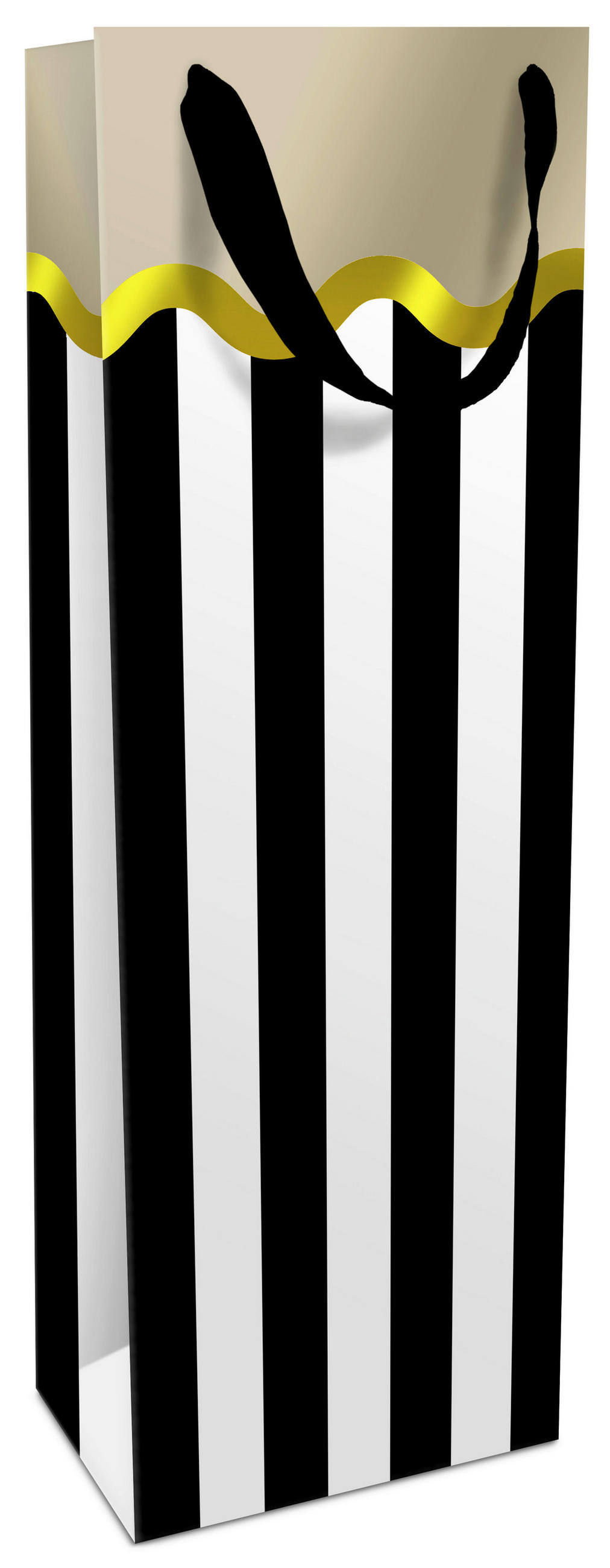 GESCHENKTASCHE  - Schwarz/Weiß, Trend, Papier (12/36/0.5cm)