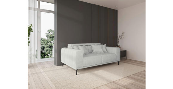 2-SITZER-SOFA Webstoff Naturfarben  - Schwarz/Naturfarben, KONVENTIONELL, Textil/Metall (200/80/110cm) - Carryhome