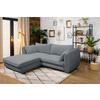 ECKSOFA Grau Struktur  - Schwarz/Grau, Design, Kunststoff/Textil (201/240cm) - MID.YOU