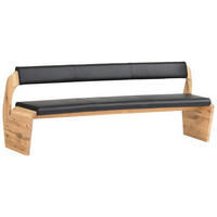 SEDACÍ LAVICE, dub, černá, barvy dubu - barvy dubu/černá, Natur, dřevo/kůže (227/84/70cm) - Voglauer