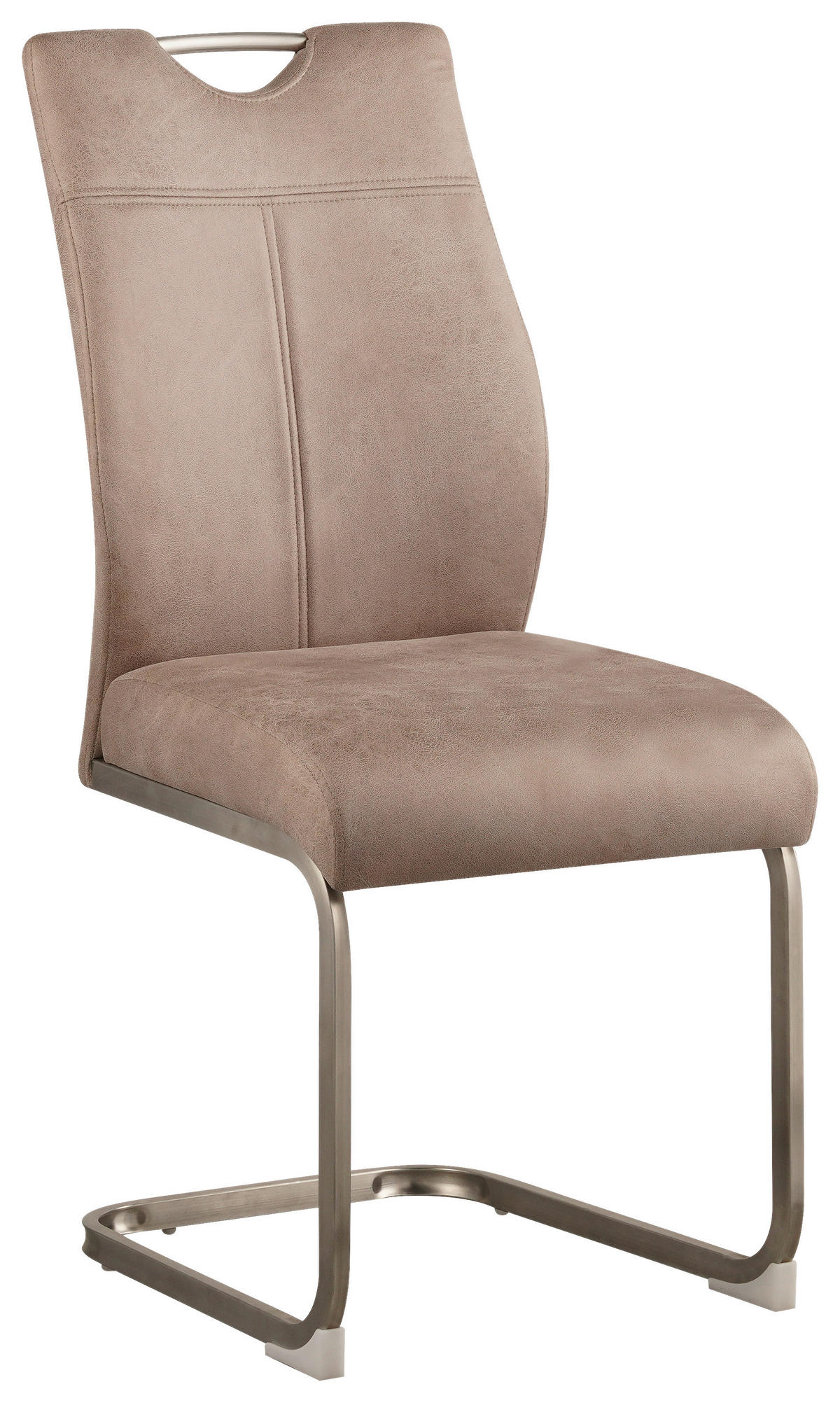 NIHAJNI STOL, kovina, tekstil naravne barve, barve nerjavečega jekla  - barve nerjavečega jekla/naravne barve, Design, kovina/tekstil (43/97/57cm) - Carryhome