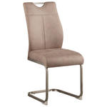 SCHWINGSTUHL  mit Griff Mikrofaser  - Edelstahlfarben/Naturfarben, Design, Textil/Metall (43/97/57cm) - Carryhome