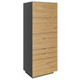 KOMMODE 56/141/40 cm  - Wildeiche/Anthrazit, Natur, Holz/Holzwerkstoff (56/141/40cm) - Dieter Knoll