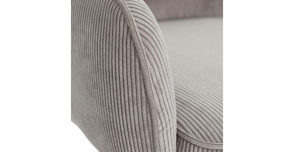 ARMLEHNSTUHL  Stoffauswahl, Sitzfläche 360° drehbar, automatische Rückholfunktion Cord  - Taupe/Creme, Design, Textil/Metall (60/95/62cm) - Novel