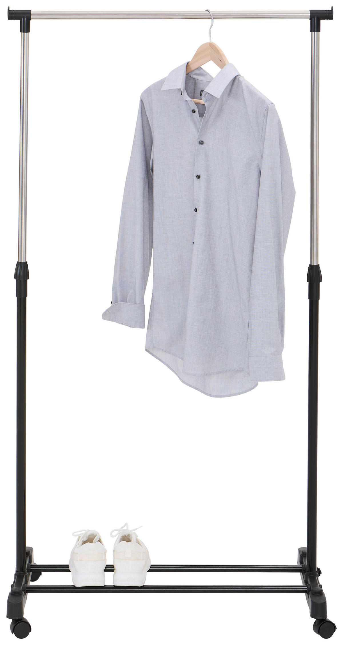 KLEIDERWAGEN in Schwarz, Silberfarben 80/90-160/43 cm   - Silberfarben/Schwarz, Basics, Kunststoff/Metall (80/90-160/43cm) - Boxxx