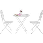 BALKONSET 3-teilig - Weiß, LIFESTYLE, Metall - AMBIA GARDEN