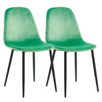 STUHL-SET  in Eisen  - Schwarz/Mintgrün, Design, Holzwerkstoff/Metall (41/84/44cm) - MID.YOU