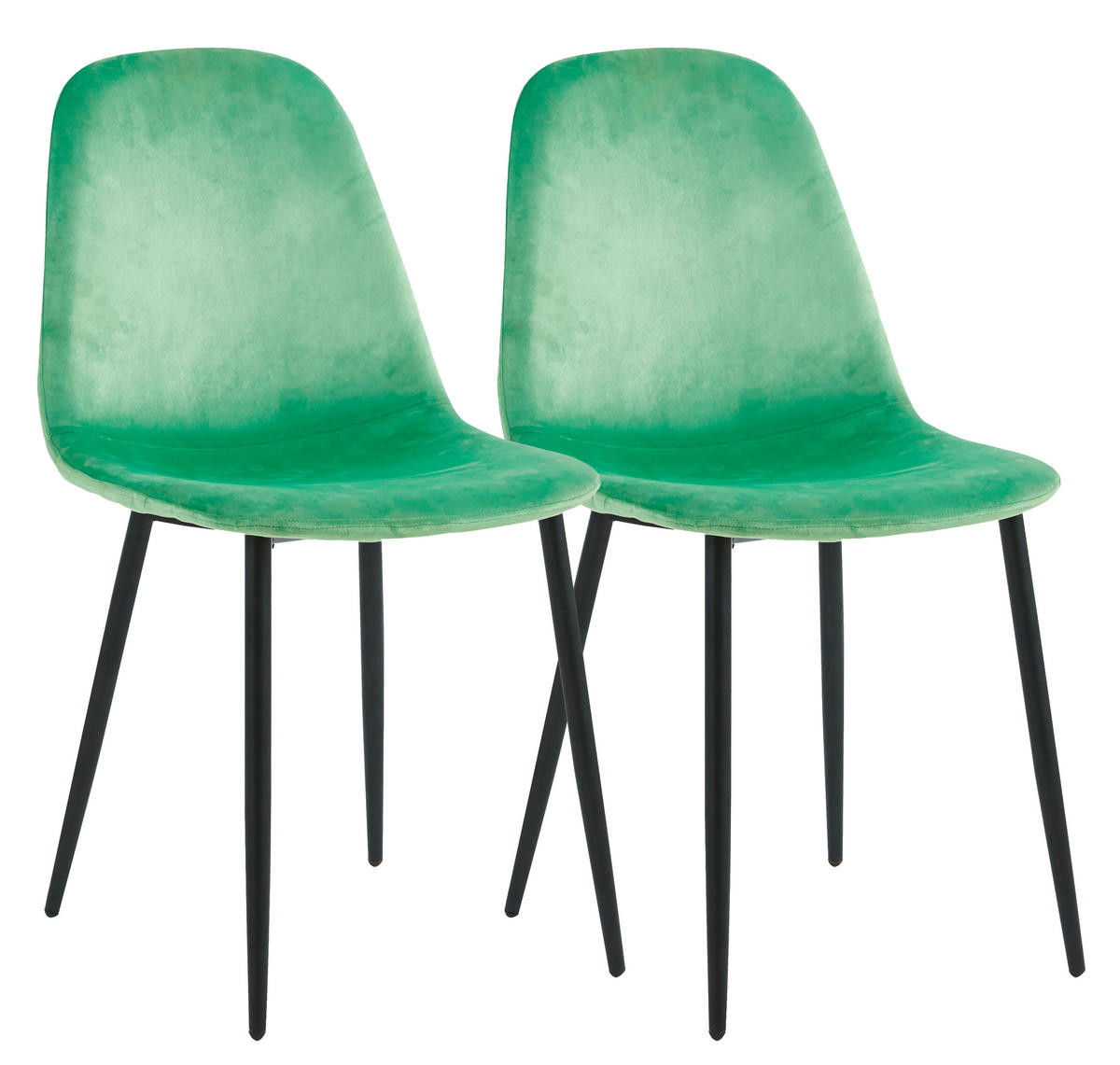 STUHL-SET  in Eisen  - Schwarz/Mintgrün, Design, Holzwerkstoff/Metall (41/84/44cm) - MID.YOU