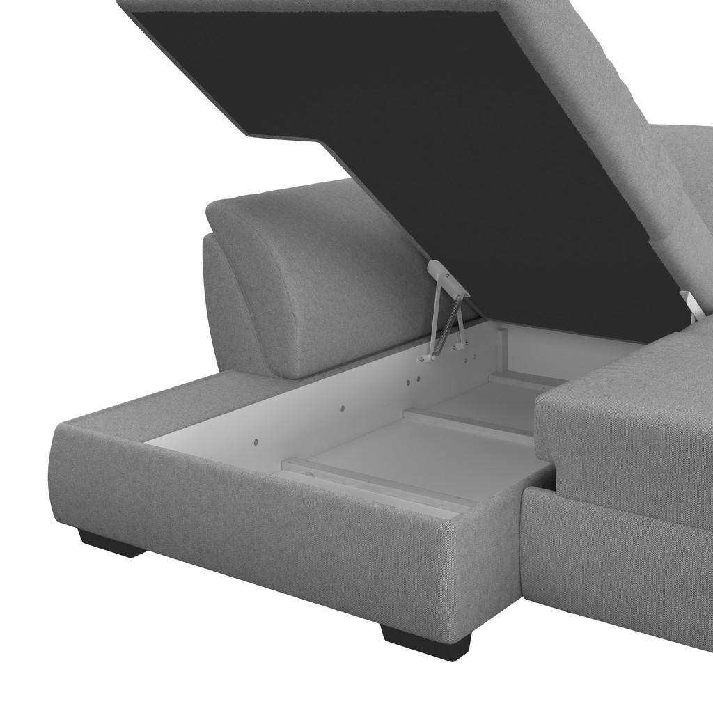 Thumbnail - Livetastic Ecksofa, Grau, Textil, 3-Sitzer, Ottomane links, L-Form, 278x187 cm, seitenverkehrt erhältlich, Wohnzimmer, S...