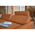 ECKSOFA in Echtleder Cognac  - Cognac/Anthrazit, KONVENTIONELL, Leder/Metall (324/182cm) - Ambiente