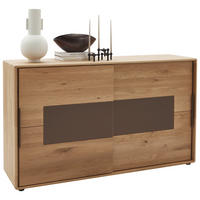 SIDEBOARD  in 164/95,8/44,2 cm  - Wildeiche/Schwarz, Natur, Glas/Holz (164/95,8/44,2cm) - Valnatura