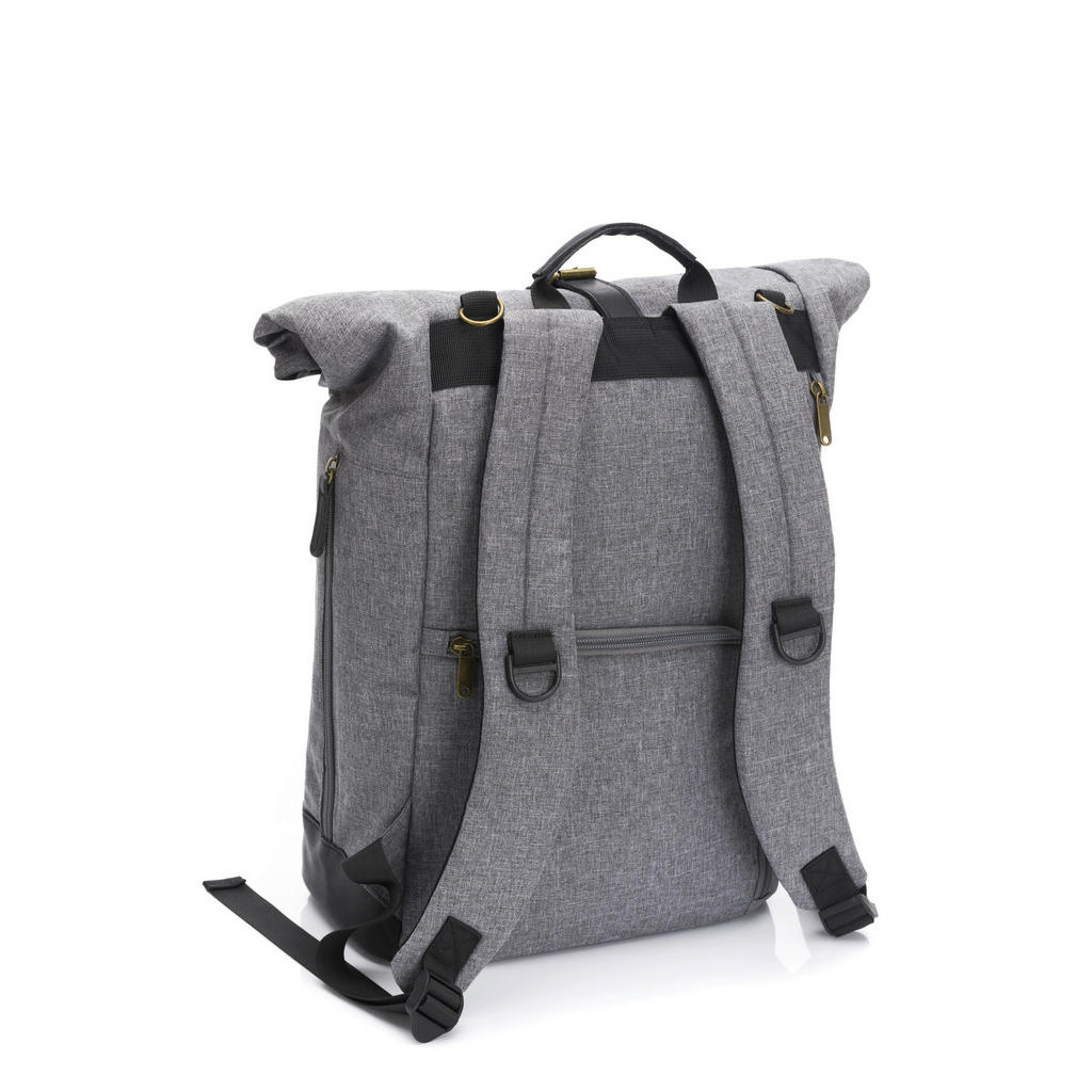 Thumbnail - Fillikid Wickelrucksack, Grau, Schwarz, Textil, Leder, Echtleder, 53x39x16 cm, Baby on Tour, Kinderwagen, Wickeltaschen ...
