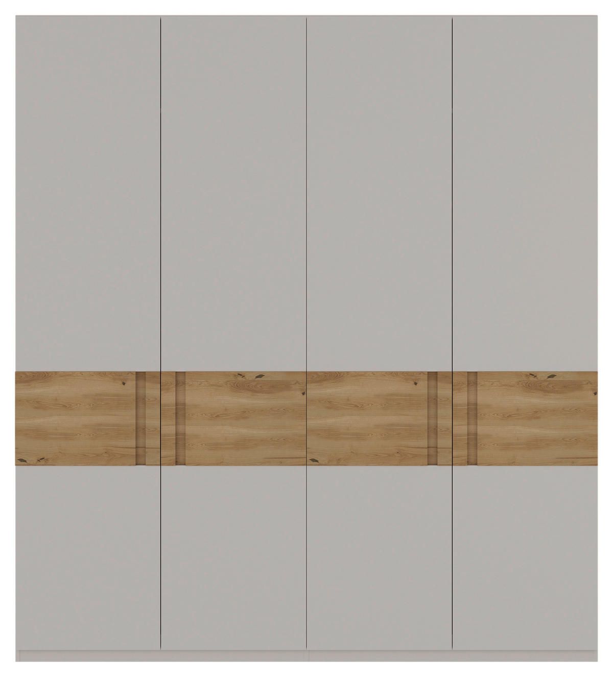 OMARA S KLASIČNIMI VRATI, masivno hrast barve hrasta, svetlo siva  - barve hrasta/svetlo siva, Moderno, leseni material/les (201,2/225/60cm) - Dieter Knoll