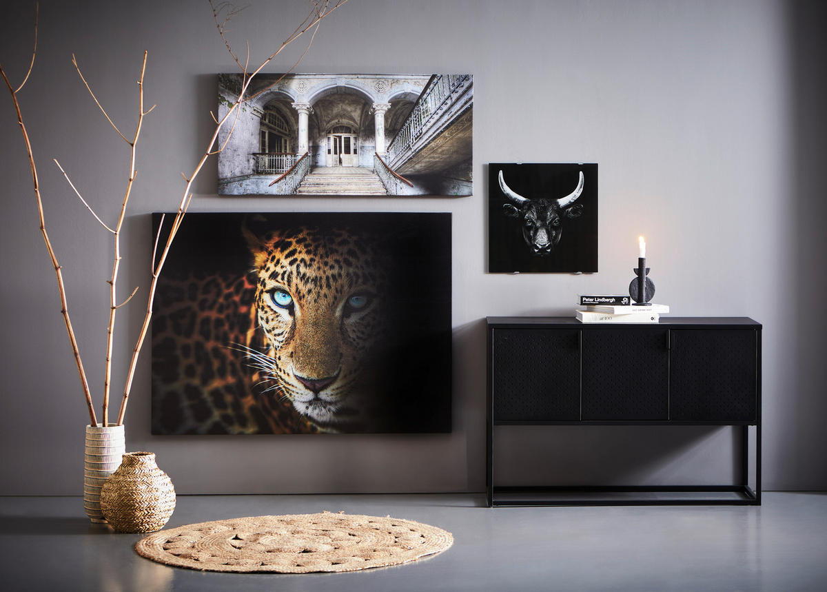 KEILRAHMENBILD Tiere 135/100 cm  - Schwarz/Weiß, LIFESTYLE, Holz/Papier (135/100cm)