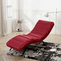 RELAXLIEGE in Samt Weinrot  - Weinrot/Schwarz, Design, Textil/Metall (65/65-95/171cm) - Livetastic