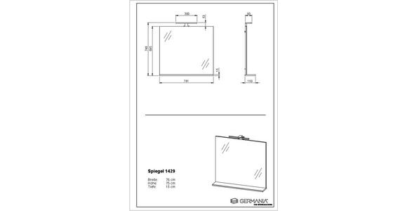 BADEZIMMERSPIEGEL 76/75/15 cm - Graphitfarben, MODERN, Glas/Holzwerkstoff (76/75/15cm) - Xora