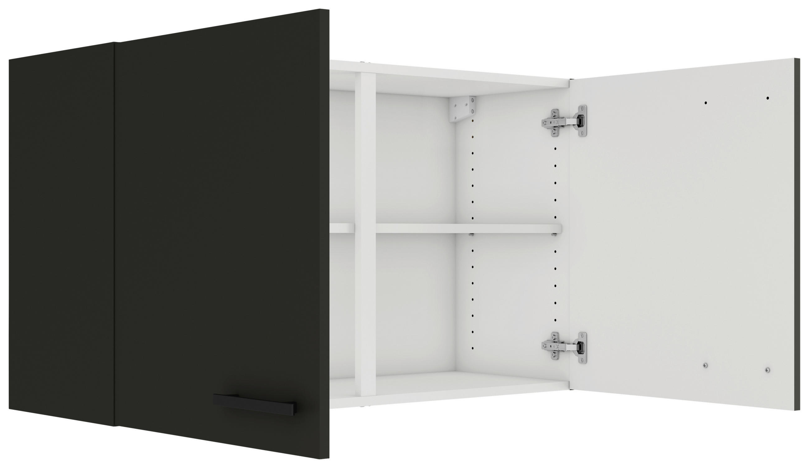 KÜCHENOBERSCHRANK 100/57,6/34,6 cm  in Anthrazit  - Anthrazit/Schwarz, Basics, Holzwerkstoff/Metall (100/57,6/34,6cm) - Optifit