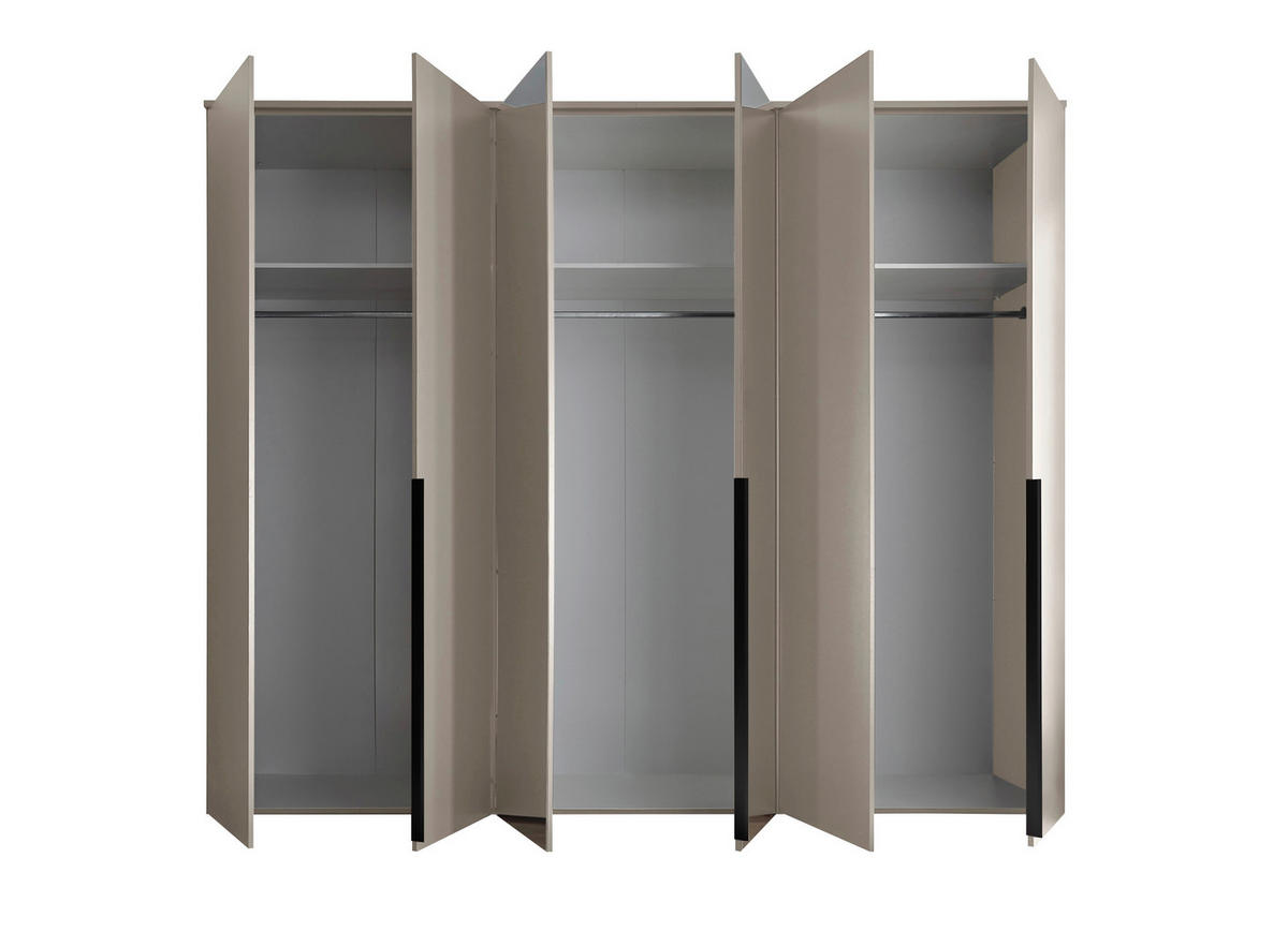 ORMAR S KLASIČNIM VRATIMA kašmir   - kašmir/crna, Moderno, staklo/drvni materijal (270/225/52cm) - Carryhome