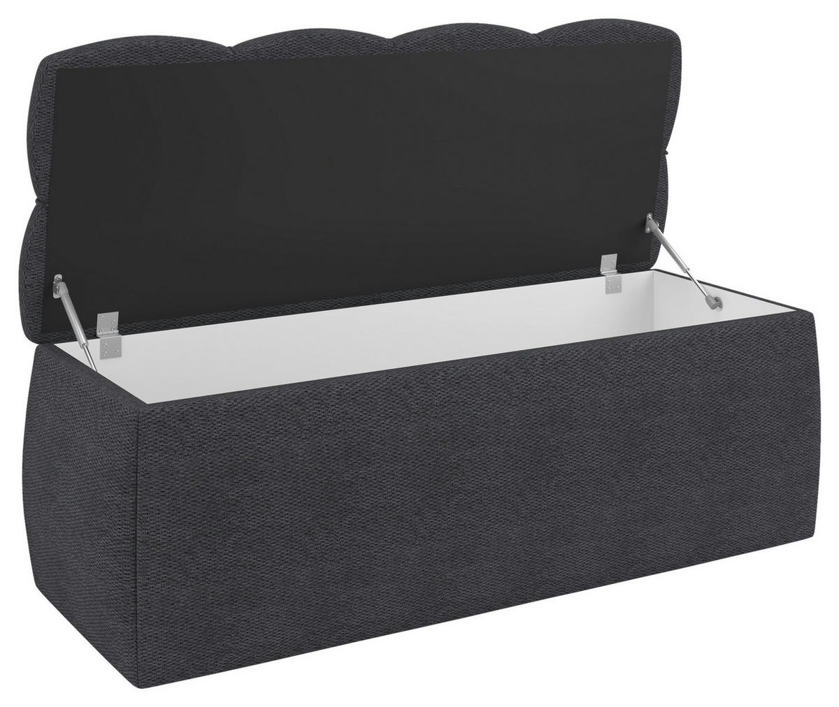 BETTBANK Bouclé Dunkelgrau  - Dunkelgrau/Schwarz, Basics, Kunststoff/Textil (141/50/40cm) - Chameo