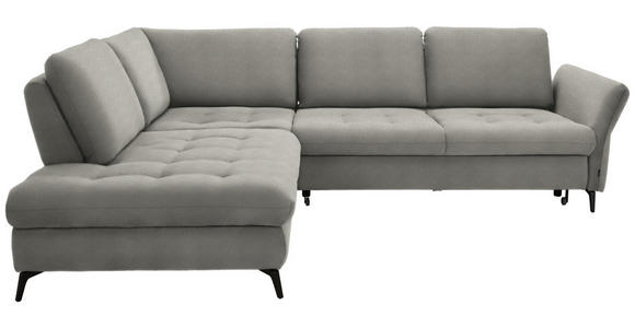 ECKSOFA in Chenille Silberfarben  233/288 cm  - Silberfarben/Schwarz, Natur, Textil/Metall (233/288cm) - Valnatura