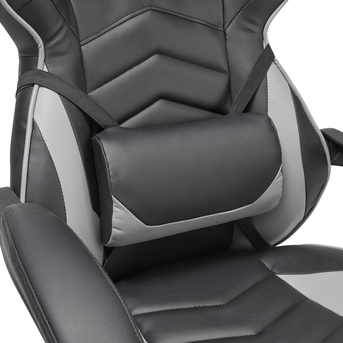 SCAUN DE GAMING  in imitație piele, microfibră gri, negru  - negru/gri, Lifestyle, plastic/lemn (68,5/116-124/65cm) - Livetastic