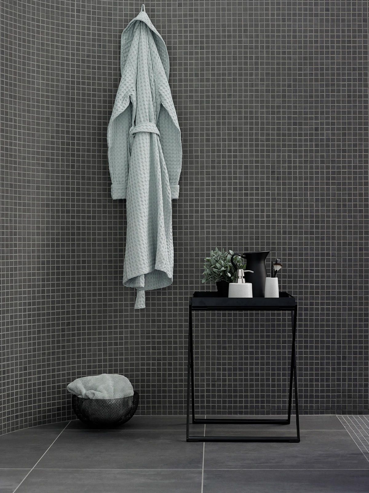 BADEMANTEL S Unisex  - Grün, Basics, Naturmaterialien/Textil (Snull) - Aquanova