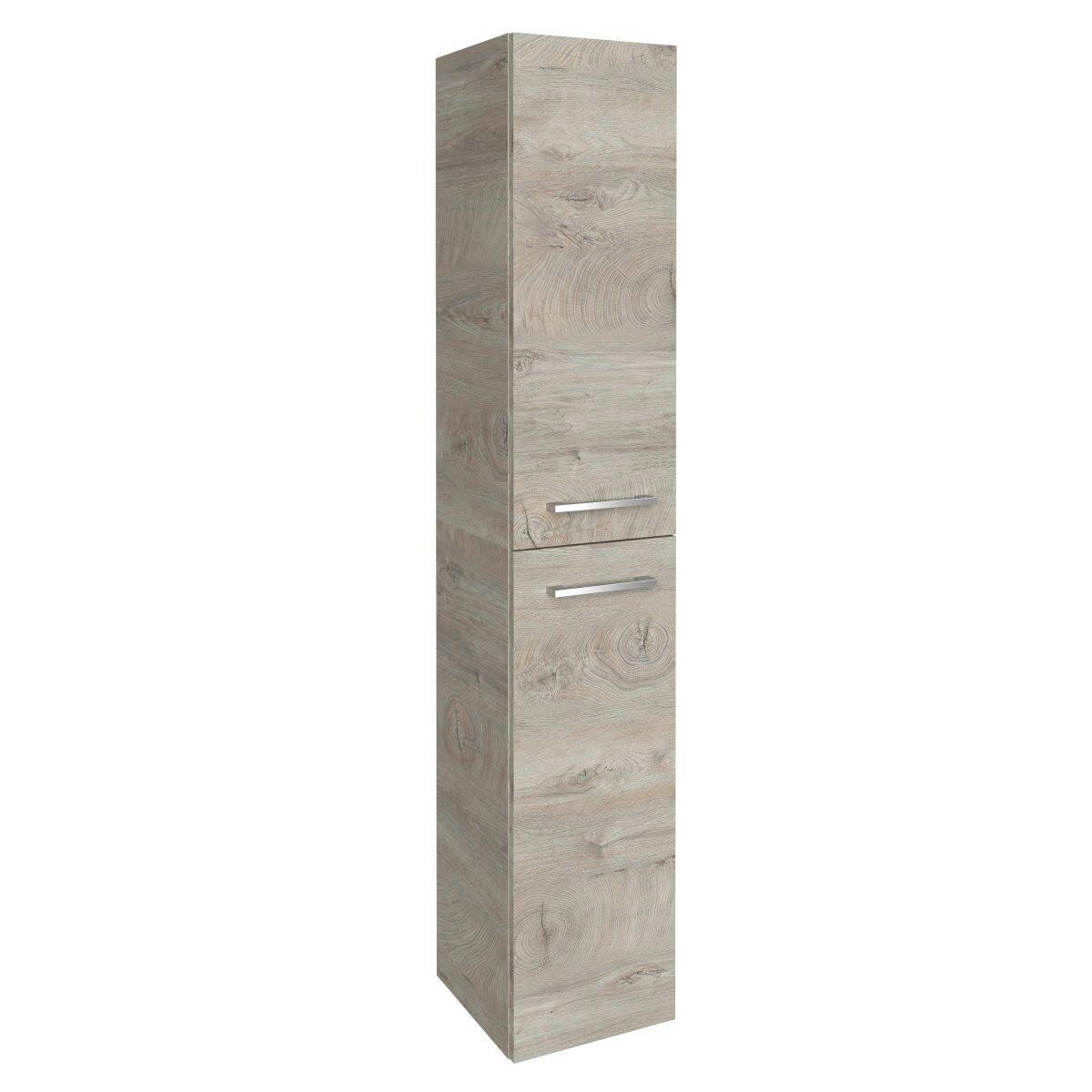 HOCHSCHRANK 30/162/31,8 cm  - Chromfarben/Eichefarben, Basics, Glas/Holzwerkstoff (30/162/31,8cm) - MID.YOU
