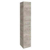 HOCHSCHRANK 30/162/31,8 cm  - Chromfarben/Eichefarben, Basics, Glas/Holzwerkstoff (30/162/31,8cm) - MID.YOU