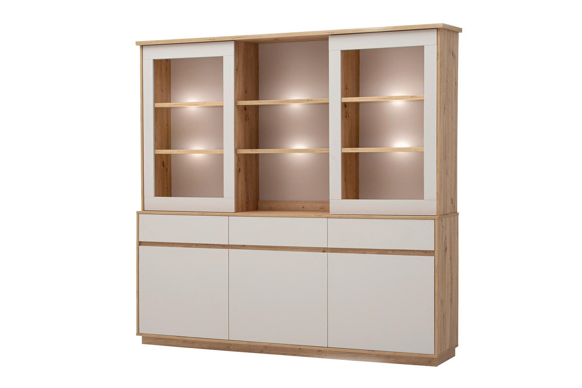 BUFFET 202/199/40 cm  in Kaschmir, Eiche Artisan  - Kaschmir/Eiche Artisan, Design, Holzwerkstoff (202/199/40cm) - MID.YOU