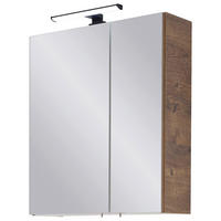 SPIEGELSCHRANK 60/70/20 cm  - Chromfarben/Eichefarben, Design, Glas/Holzwerkstoff (60/70/20cm) - Xora