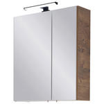 SPIEGELSCHRANK 60/70/20 cm  - Chromfarben/Eichefarben, Design, Glas/Holzwerkstoff (60/70/20cm) - Xora