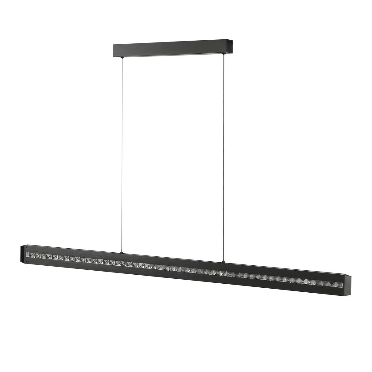 LED-HÄNGELEUCHTE Banda 115/6,5/150 cm   - Schwarz, Design, Glas/Metall (115/6,5/150cm) - Brilliant