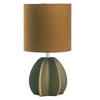 STOLNÍ LAMPA, E14, 17/32 cm  - hnědá, Konvenční, textil/keramika (17/32cm)