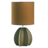 STOLNÍ LAMPA, E14, 17/32 cm  - hnědá, Konvenční, textil/keramika (17/32cm)