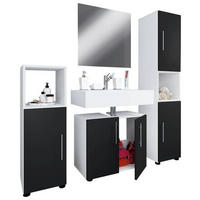 BADEZIMMER  in 122 cm  - Schwarz/Weiß, MODERN, Holzwerkstoff (122cm) - MID.YOU