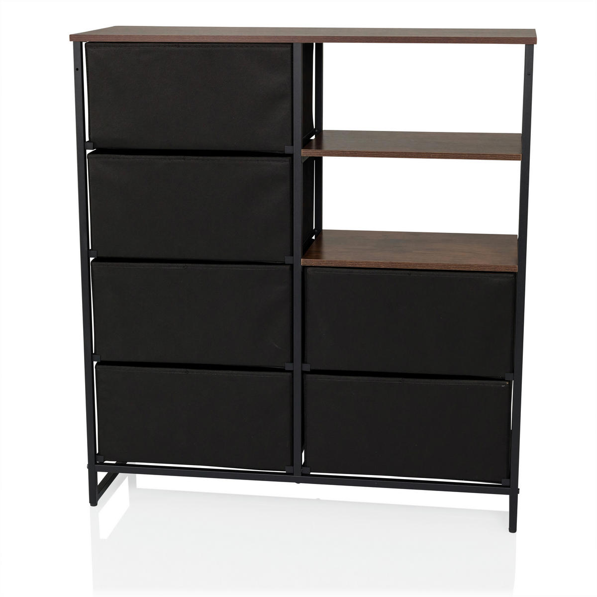 KOMMODE  in 84/92/30 cm  - Eichefarben/Schwarz, MODERN, Holzwerkstoff/Textil (84/92/30cm) - MID.YOU