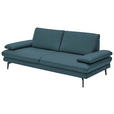 3-SITZER-SOFA in Leder Blau  - Blau/Schwarz, Design, Leder/Metall (222/86/104cm) - Dieter Knoll
