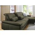 ECKSOFA in Echtleder Grau, Grün  - Schwarz/Grau, Design, Leder/Metall (332/193cm) - Dieter Knoll