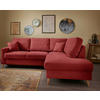 ECKSOFA in Chenille Rot  - Rot/Naturfarben, Modern, Holz/Textil (230/200cm) - Livetastic