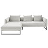 ECKSOFA in Cord Hellgrau  - Hellgrau/Schwarz, Konventionell, Textil/Metall (178/284cm) - Hom`in