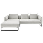 ECKSOFA in Cord Hellgrau  - Hellgrau/Schwarz, KONVENTIONELL, Textil/Metall (178/284cm) - Hom`in