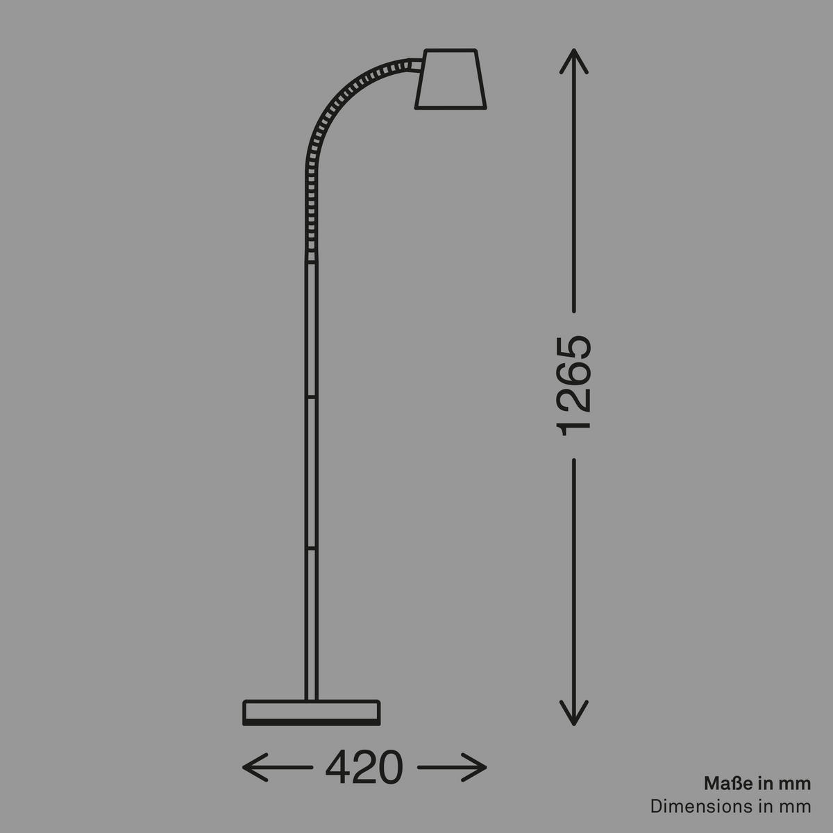 AKKU-STEHLEUCHTE 21/126 cm    - Schwarz, Design, Kunststoff/Metall (21/126cm)