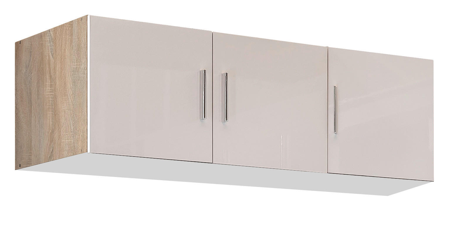 AUFSATZSCHRANK 120/40/54 cm  - Chromfarben/Eichefarben, Design, Holzwerkstoff/Kunststoff (120/40/54cm) - Xora